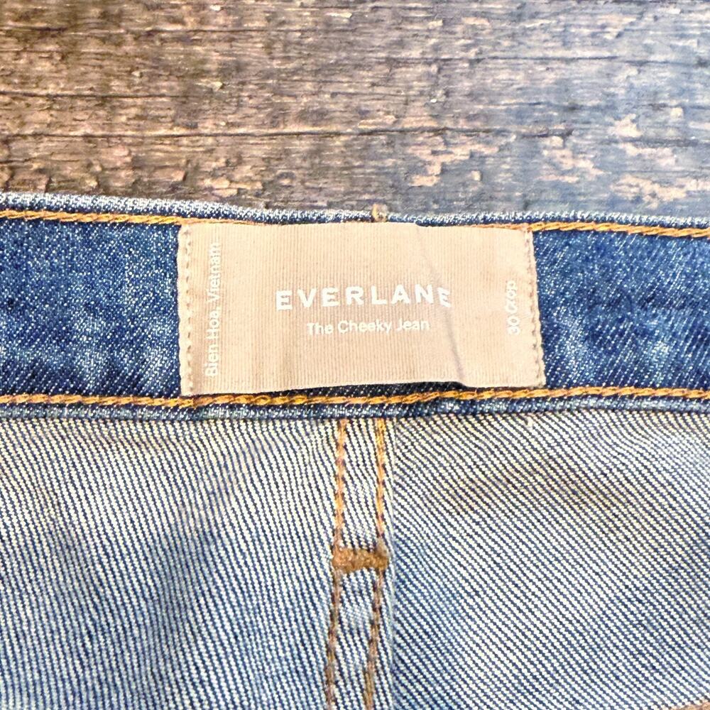 Everlane Jeans Womens‎ 30 The Cheeky High Rise Japanese Blue Denim Raw Hem NEW - Picture 4 of 11